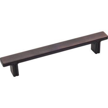 Jeffrey Alexander Anwick Collection 6-3/8" W Rectangle Cabinet Pull in Brushed Oil Rubbed Bronze, 6-3/8" W x 1-1/16" D, Center to Center 128mm (5")