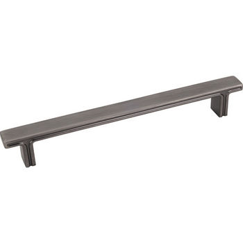 Jeffrey Alexander Anwick Collection 7-5/8" W Rectangle Cabinet Pull in Brushed Pewter, 7-5/8" W x 1-1/16" D, Center to Center 160mm (6-1/4")
