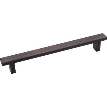 Jeffrey Alexander Anwick Collection 7-5/8" W Rectangle Cabinet Pull in Brushed Oil Rubbed Bronze, 7-5/8" W x 1-1/16" D, Center to Center 160mm (6-1/4")