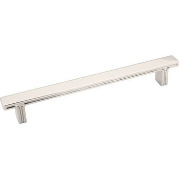 Jeffrey Alexander Anwick Collection 7-5/8" W Rectangle Cabinet Pull in Polished Nickel, 7-5/8" W x 1-1/16" D, Center to Center 160mm (6-1/4")