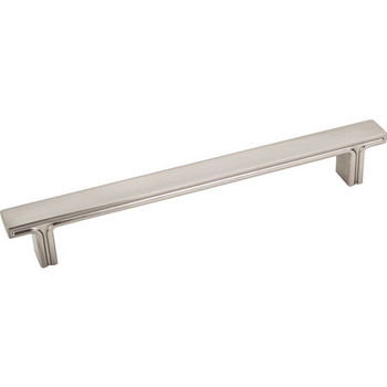 Jeffrey Alexander Anwick Collection 7-5/8" W Rectangle Cabinet Pull in Satin Nickel, 7-5/8" W x 1-1/16" D, Center to Center 160mm (6-1/4")