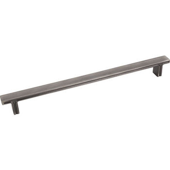 Jeffrey Alexander Anwick Collection 10-5/16" W Rectangle Cabinet Pull in Brushed Pewter, 10-5/16" W x 1-1/16" D, Center to Center 228mm (9")
