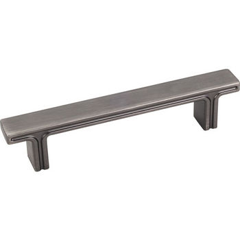 Jeffrey Alexander Anwick Collection 5-1/8" W Rectangle Cabinet Pull in Brushed Pewter, 5-1/8" W x 1-1/16" D, Center to Center 96mm (3-3/4")