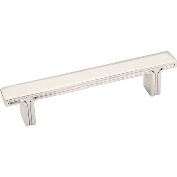 Jeffrey Alexander Anwick Collection 5-1/8" W Rectangle Cabinet Pull in Polished Nickel, 5-1/8" W x 1-1/16" D, Center to Center 96mm (3-3/4")