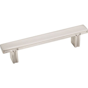 Jeffrey Alexander Anwick Collection 5-1/8" W Rectangle Cabinet Pull in Satin Nickel, 5-1/8" W x 1-1/16" D, Center to Center 96mm (3-3/4")