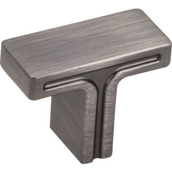Jeffrey Alexander Anwick Collection 1-3/8" W Rectangle Cabinet Knob in Brushed Pewter, 1-3/8" W x 1-1/16" D