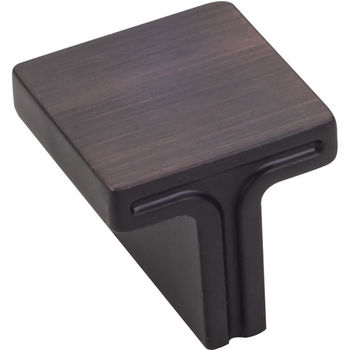 Jeffrey Alexander Anwick Collection 1-1/8" W Rectangle Cabinet Knob in Brushed Oil Rubbed Bronze, 1-1/8" W x 1-1/16" D