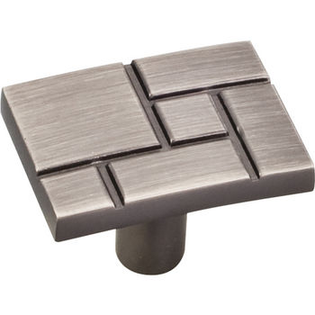 Jeffrey Alexander Breighton Collection 1-7/16'' W Rectangle Cabinet Knob in Brushed Pewter