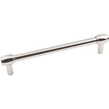 Jeffrey Alexander Hayworth Collection 7-1/4" W Decorative Cabinet Pull in Polished Nickel, 7-1/4" W x 1-3/8" D, Center to Center 160mm (6-1/4")
