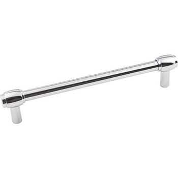 Jeffrey Alexander Hayworth Collection 7-1/4" W Decorative Cabinet Pull in Polished Chrome, 7-1/4" W x 1-3/8" D, Center to Center 160mm (6-1/4")