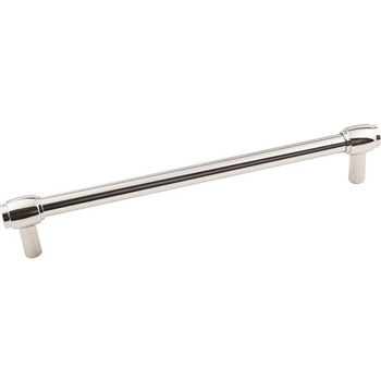 Jeffrey Alexander Hayworth Collection 8-1/2" W Decorative Cabinet Pull in Polished Nickel, 8-1/2" W x 1-3/8"D, Center to Center 192mm (7-1/2")