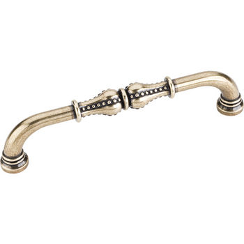 Jeffrey Alexander Prestige Collection 5-11/16'' W Beaded Cabinet Pull in Distressed Antique Brass