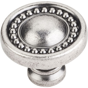 Jeffrey Alexander Prestige Collection 1-3/8" Diameter Beaded Round Cabinet Knob in Distressed Pewter