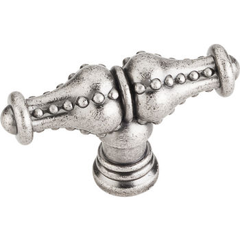 Jeffrey Alexander Prestige Collection 2-1/4'' W Beaded Cabinet T-Knob in Distressed Pewter