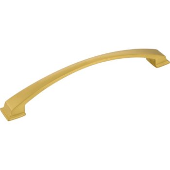 Jeffrey Alexanders Roman Collection 8-3/4" W Decorative Cabinet Pull, 192 mm (7-9/16") Center to Center, Brushed Gold, 8-3/4" W x 1-1/16" D x 1-1/16" H