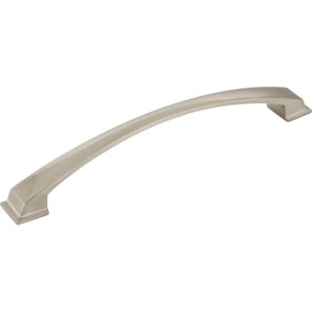 Jeffrey Alexanders Roman Collection 8-3/4" W Decorative Cabinet Pull, 192 mm (7-9/16") Center to Center, Satin Nickel, 8-3/4" W x 1-1/16" D x 1-1/16" H