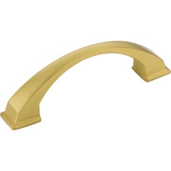 Jeffrey Alexanders Roman Collection 4-15/16" W Decorative Cabinet Pull, 96 mm (3-3/4") Center to Center, Brushed Gold, 4-15/16" W x 1-7/16" D x 1-7/16" H
