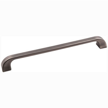 Jeffrey Alexander Marlo Collection 9-3/4" W Decorative Cabinet Pull in Brushed Pewter, Center to Center: 224mm (8-7/8")