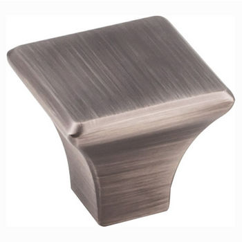 Jeffrey Alexander Marlo Collection 1-1/8" W Medium Square Decorative Cabinet Knob in Brushed Pewter