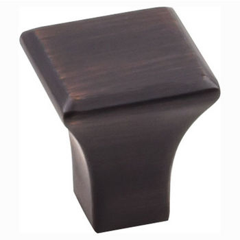 Jeffrey Alexander Marlo Collection 7/8" W Small Square Decorative Cabinet Knob in Brushed Oil Rubbed Bronze