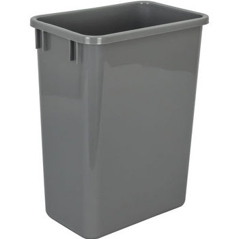 Waste Container, 35 Quart (8.75 Gallon), Gray, 9-7/16"W x 14-1/2"D x 18"H