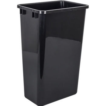 Waste Container, 50 Quart (12.5 Gallon), Black, 10-1/4"W x 14-7/8"D x 22-1/4"H