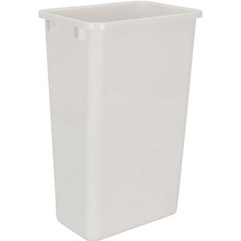 Waste Container, 50 Quart (12.5 Gallon), White, 10-1/4"W x 14-7/8"D x 22-1/4"H