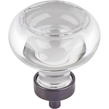 Jeffrey Alexander Harlow Collection 1-3/4" Diameter Large Glass Button Decorative Cabinet Knob in Brushed Oil Rubbed Bronze