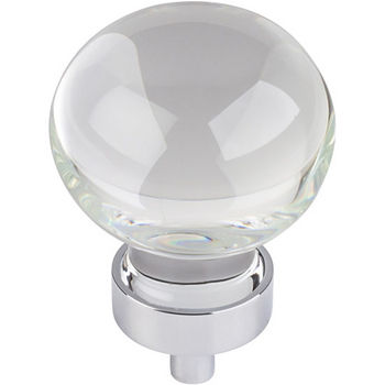 Jeffrey Alexander Harlow Collection 1-3/8" Diameter Large Glass Sphere Decorative Cabinet Knob in Polished Chrome