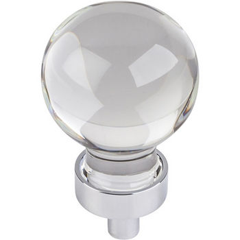 Jeffrey Alexander Harlow Collection 1-1/16" Diameter Small Glass Sphere Decorative Cabinet Knob in Polished Chrome