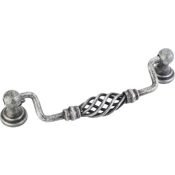 Jeffrey Alexander Zurich Collection 5-15/16'' W Twisted Iron Cabinet Bail Pull in Distressed Antique Silver