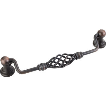 Jeffrey Alexander Zurich Collection 7-3/16'' W Twisted Iron Cabinet Bail Pull in Brushed Oil Rubbed Bronze
