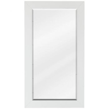Jeffrey Alexander Cade Beveled Glass Mirror in White Finish, 16" W x 1" D x 28" H