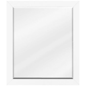 Jeffrey Alexander Cade Beveled Glass Mirror in White Finish, 22" W x 1" D x 28" H