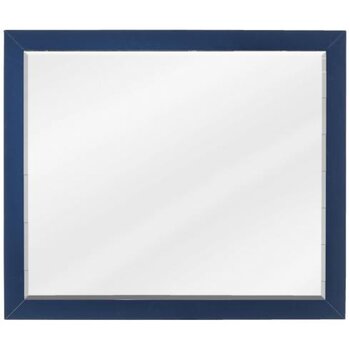 Jeffrey Alexander Cade Beveled Glass Mirror in Hale Blue Finish, 33" W x 1" D x 28" H