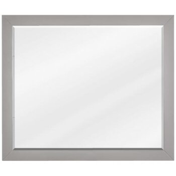 Jeffrey Alexander Cade Beveled Glass Mirror in Grey Finish, 33" W x 1" D x 28" H