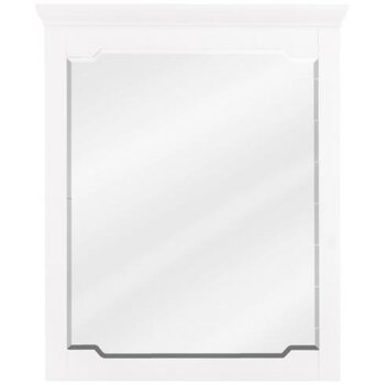 Jeffrey Alexander Chatham Beveled Glass Mirror in White Finish, 28" W x 1-1/2" D x 34" H 