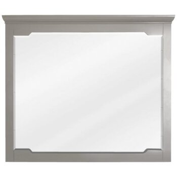 Jeffrey Alexander Chatham Beveled Glass Mirror in Grey Finish, 40" W x 1-1/2" D x 34" H 