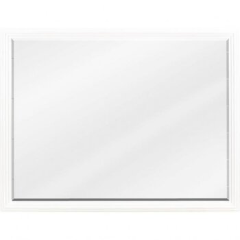 Jeffrey Alexander Compton Beveled Glass Mirror in White Finish, 44" W x 2" D x 34" H