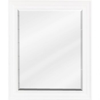 Jeffrey Alexander Douglas Beveled Glass Mirror in White Finish, 20" W x 1" D x 24" H
