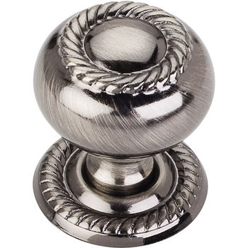 Jeffrey Alexander Rhodes Collection 1-1/4" Diameter Hollow Steel Round Rope Knob with Backplate in Brushed Black Nickel