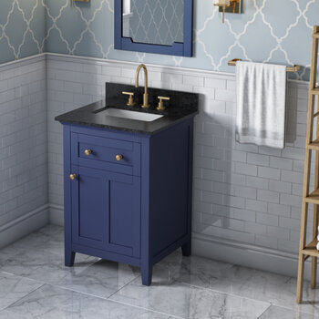 24" Hale Blue Chatham Vanity, Black Granite Vanity Top with Undermount Rectangle Sink