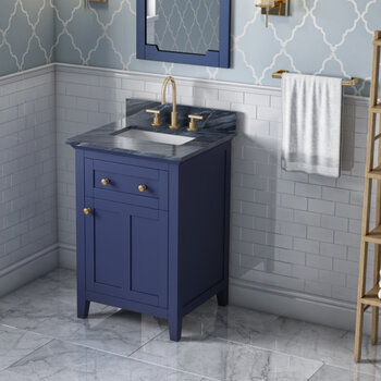 24" Hale Blue Chatham Vanity, Grey Marble Vanity Top with Undermount Rectangle Sink