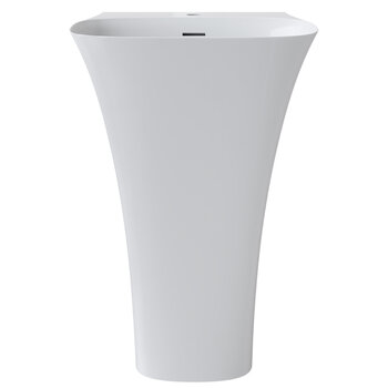 James Martin Furniture Jasper 20'' Totem Pedestal Sink in Glossy White, 20-3/8'' W x 17-3/4'' D x 33-1/2'' H