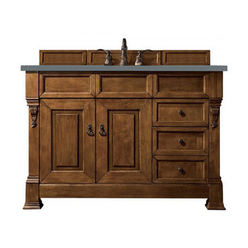 James Martin Furniture Brookfield 48'' Single Vanity in Country Oak with 3cm (1-3/8'' ) Thick Cala Blue Quartz Top and Rectangle Undermount Sink