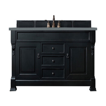 James Martin Furniture Brookfield 60'' Single Vanity in Antique Black with 3cm (1-3/8'' ) Thick Cala Blue Quartz Top and Rectangle Undermount Sink