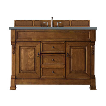 James Martin Furniture Brookfield 60'' Single Vanity in Country Oak with 3cm (1-3/8'' ) Thick Cala Blue Quartz Top and Rectangle Undermount Sink