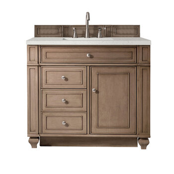 James Martin Furniture Bristol 36'' Single Vanity, Whitewashed Walnut w/ 3 cm (1-3/8'') Thick Lime Delight Quartz Top and Rectangle Undermount Sink Product View