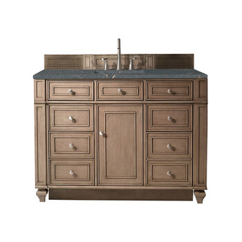 James Martin Furniture Bristol 48'' Single Vanity, Whitewashed Walnut w/ 3 cm (1-3/8'') Thick Parisien Bleu Quartz Top and Rectangle Undermount Sink Product View