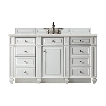 James Martin Furniture Bristol 60'' Single Vanity, Bright White w/ 3 cm (1-3/8'') Thick Lime Delight Quartz Top and Rectangle Undermount Sink Product View